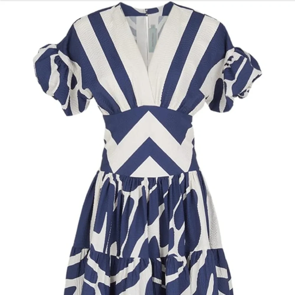 In Search Of Blue and White Silvia Tcherassi Long Dress - Picture 2 of 5